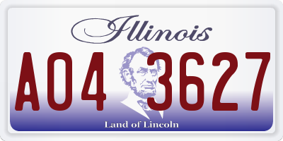 IL license plate A043627