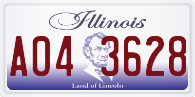 IL license plate A043628