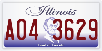 IL license plate A043629