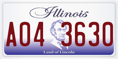 IL license plate A043630