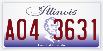 IL license plate A043631