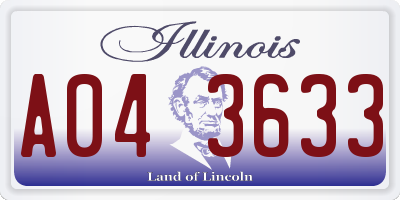 IL license plate A043633