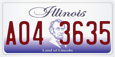 IL license plate A043635