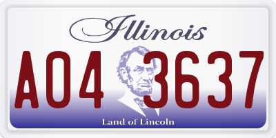 IL license plate A043637