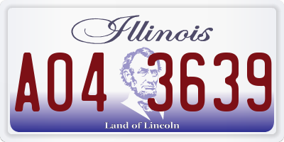 IL license plate A043639