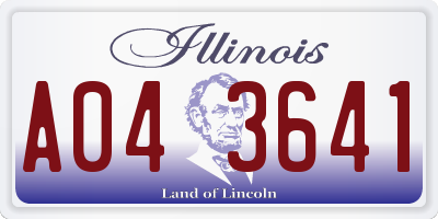 IL license plate A043641