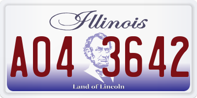 IL license plate A043642