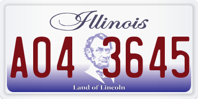IL license plate A043645