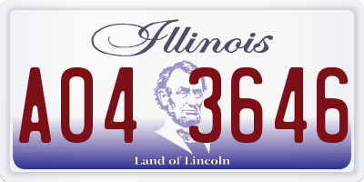 IL license plate A043646