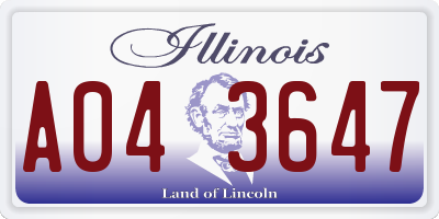IL license plate A043647