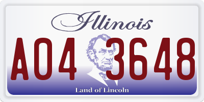 IL license plate A043648
