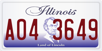 IL license plate A043649