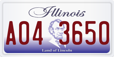 IL license plate A043650