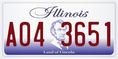 IL license plate A043651