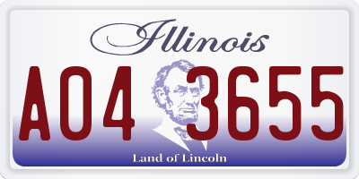 IL license plate A043655