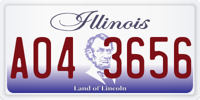 IL license plate A043656
