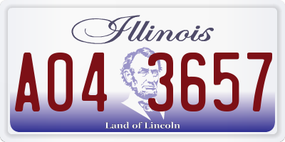 IL license plate A043657