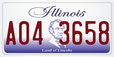 IL license plate A043658
