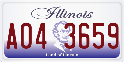 IL license plate A043659