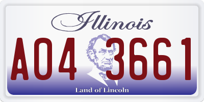 IL license plate A043661