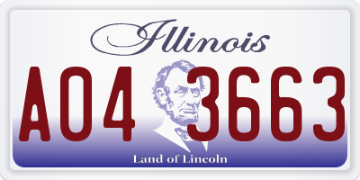 IL license plate A043663