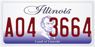 IL license plate A043664