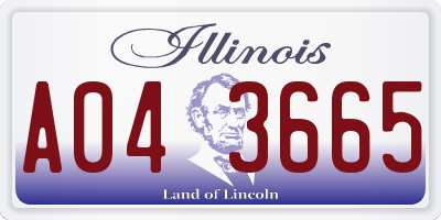 IL license plate A043665
