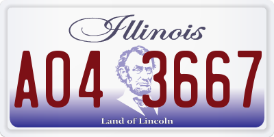 IL license plate A043667