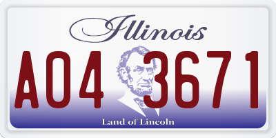 IL license plate A043671
