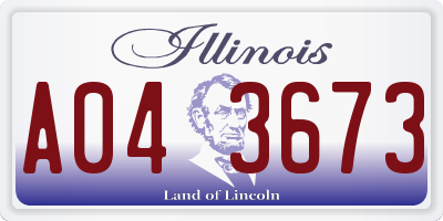 IL license plate A043673