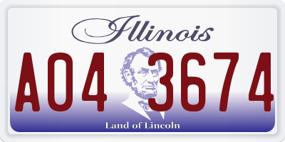 IL license plate A043674