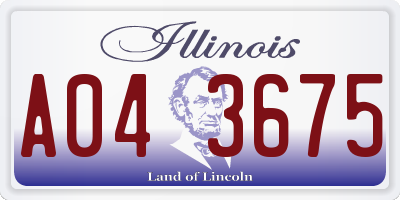 IL license plate A043675