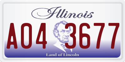IL license plate A043677