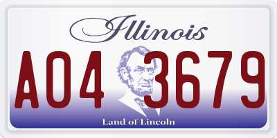 IL license plate A043679