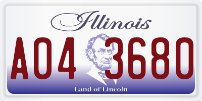 IL license plate A043680