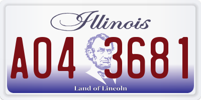 IL license plate A043681
