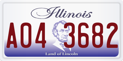 IL license plate A043682