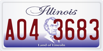 IL license plate A043683