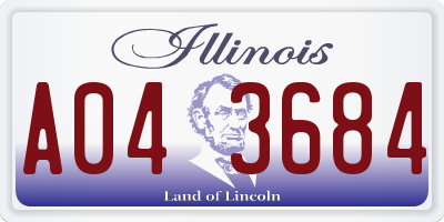 IL license plate A043684