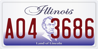 IL license plate A043686