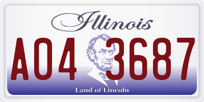 IL license plate A043687