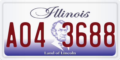 IL license plate A043688