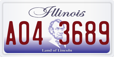 IL license plate A043689