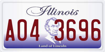 IL license plate A043696