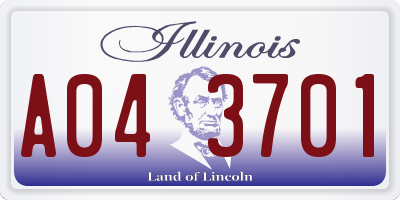 IL license plate A043701