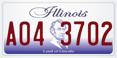 IL license plate A043702