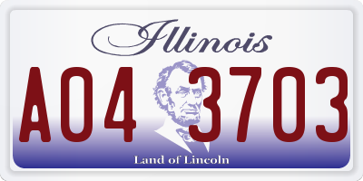 IL license plate A043703