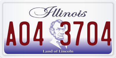 IL license plate A043704