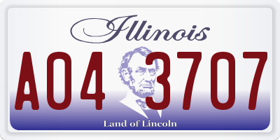 IL license plate A043707