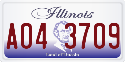 IL license plate A043709